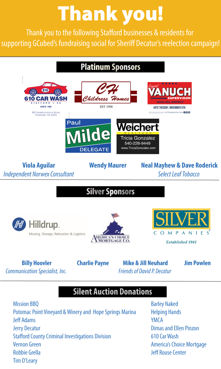 Thank You to Sheriff Decatur’s Supporters!