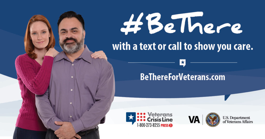#BeThere with a text or call to show you care - bethereforveterans.com